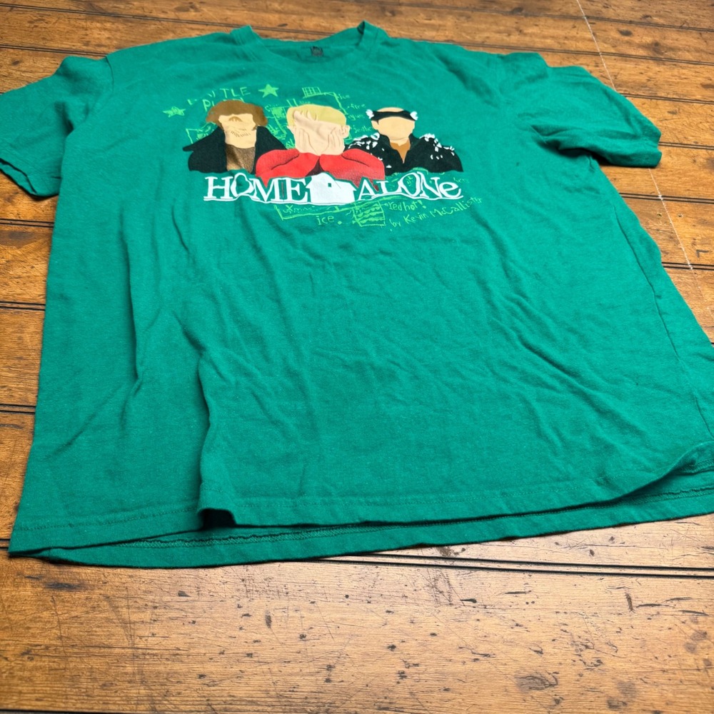 Home Alone Movie T Shirt Green 20th Century‎ Studios Kevin McCallister XL